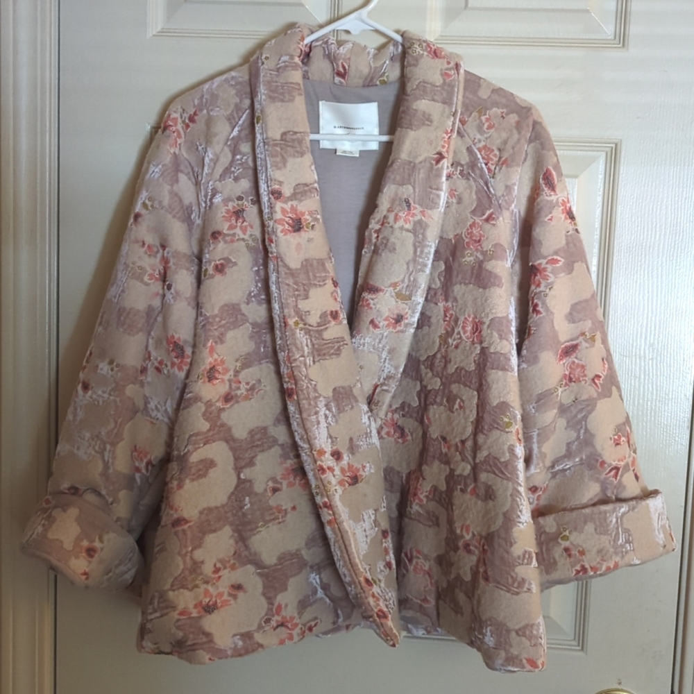 Anthropologie Velvet Floral Kimono, one size
